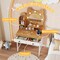 Kitty-Themed Vanity Desk with Mirror, Lights, and Built-In Power Outlets